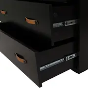 CÔMODA 4 GAVETAS 90 CM X 43 CM PELICANO - PRETO/NOZES - Foto 7