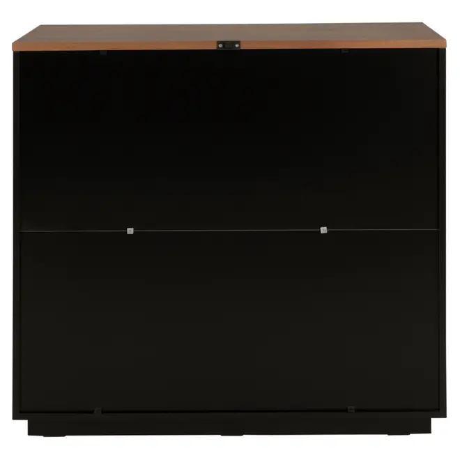 CÔMODA 4 GAVETAS 90 CM X 43 CM PELICANO - PRETO/NOZES - Foto 8