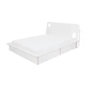 CAMA DE CASAL 4 GAVETAS 1,38 M KOMPA - BRANCO/NATURAL WASHED - Foto 1