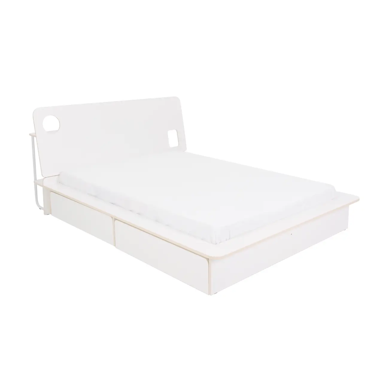 CAMA DE CASAL 4 GAVETAS 1,38 M KOMPA - BRANCO/NATURAL WASHED - Foto 3