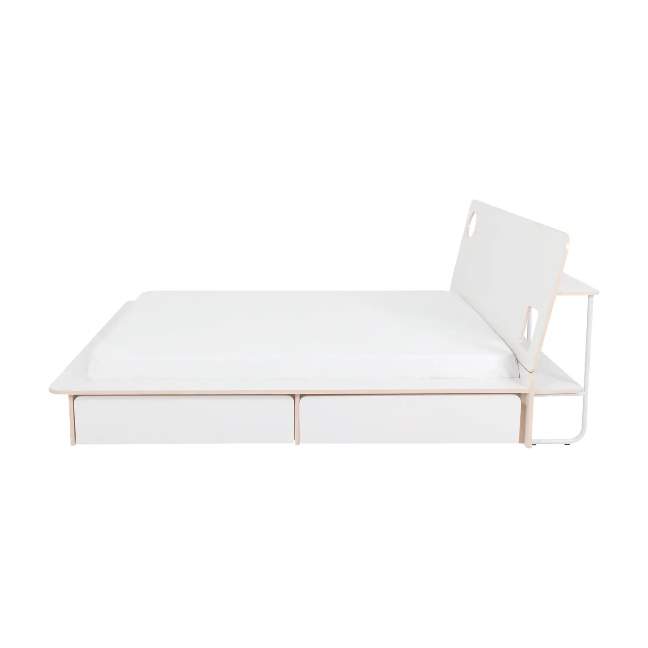 CAMA DE CASAL 4 GAVETAS 1,38 M KOMPA - BRANCO/NATURAL WASHED - Foto 4