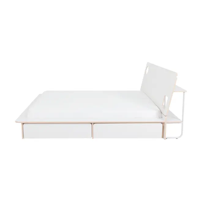 CAMA DE CASAL 4 GAVETAS 1,38 M KOMPA - BRANCO/NATURAL WASHED - Foto 4