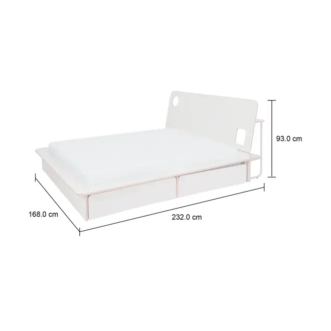 CAMA DE CASAL 4 GAVETAS 1,38 M KOMPA - BRANCO/NATURAL WASHED - Foto 11