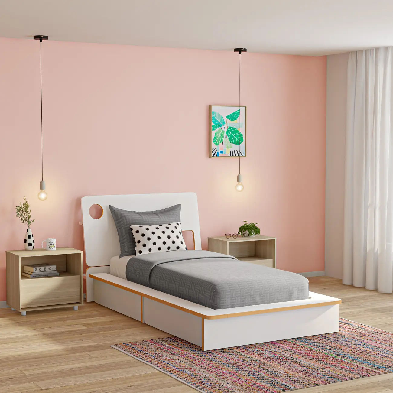 CAMA DE SOLTEIRO 2 GAVETAS 88 CM KOMPA - BRANCO/NATURAL WASHED - Foto 13