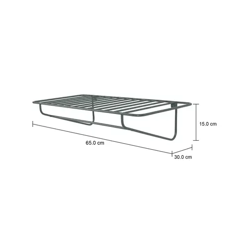 Imagem com medidas do produto PRATELEIRA COM CABIDEIRO 15 CM X 65 CM X 30 CM PARALINE