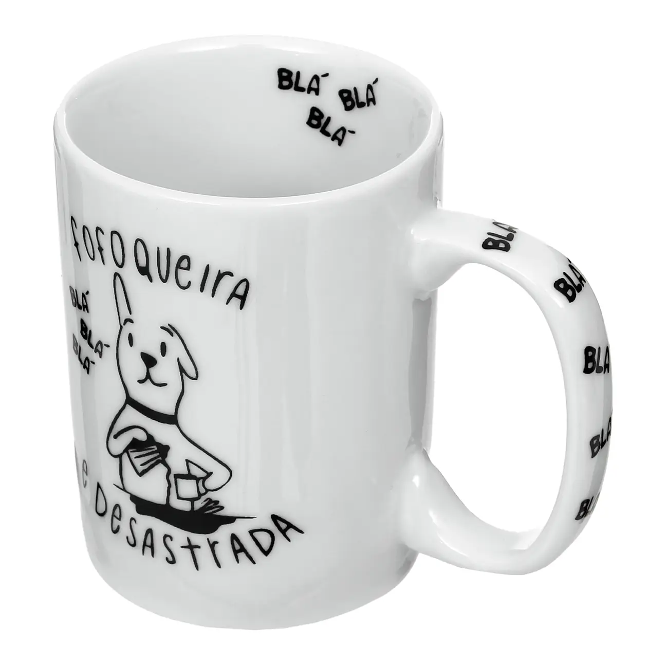 CANECA 160 ML FOFOQUEIRA - BRANCO/PRETO - Foto 2