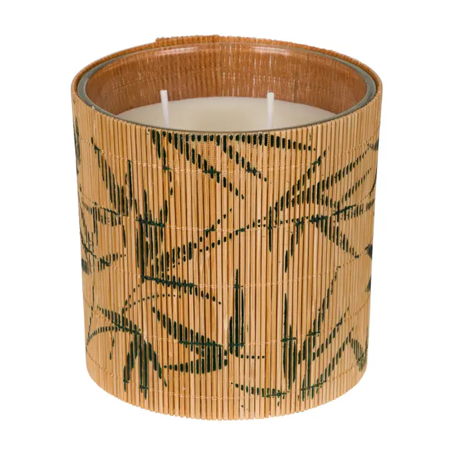 VELA 10 CM ARÁLIA - BAMBU/BRANCO - Foto 1