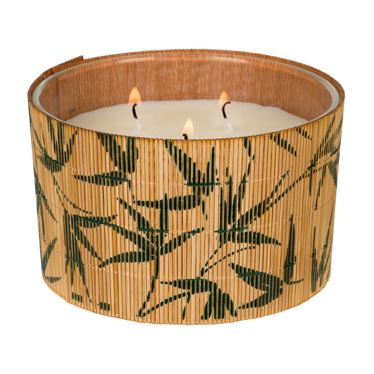 VELA POTE 13 CM ARÁLIA - BAMBU/BRANCO - Foto 2