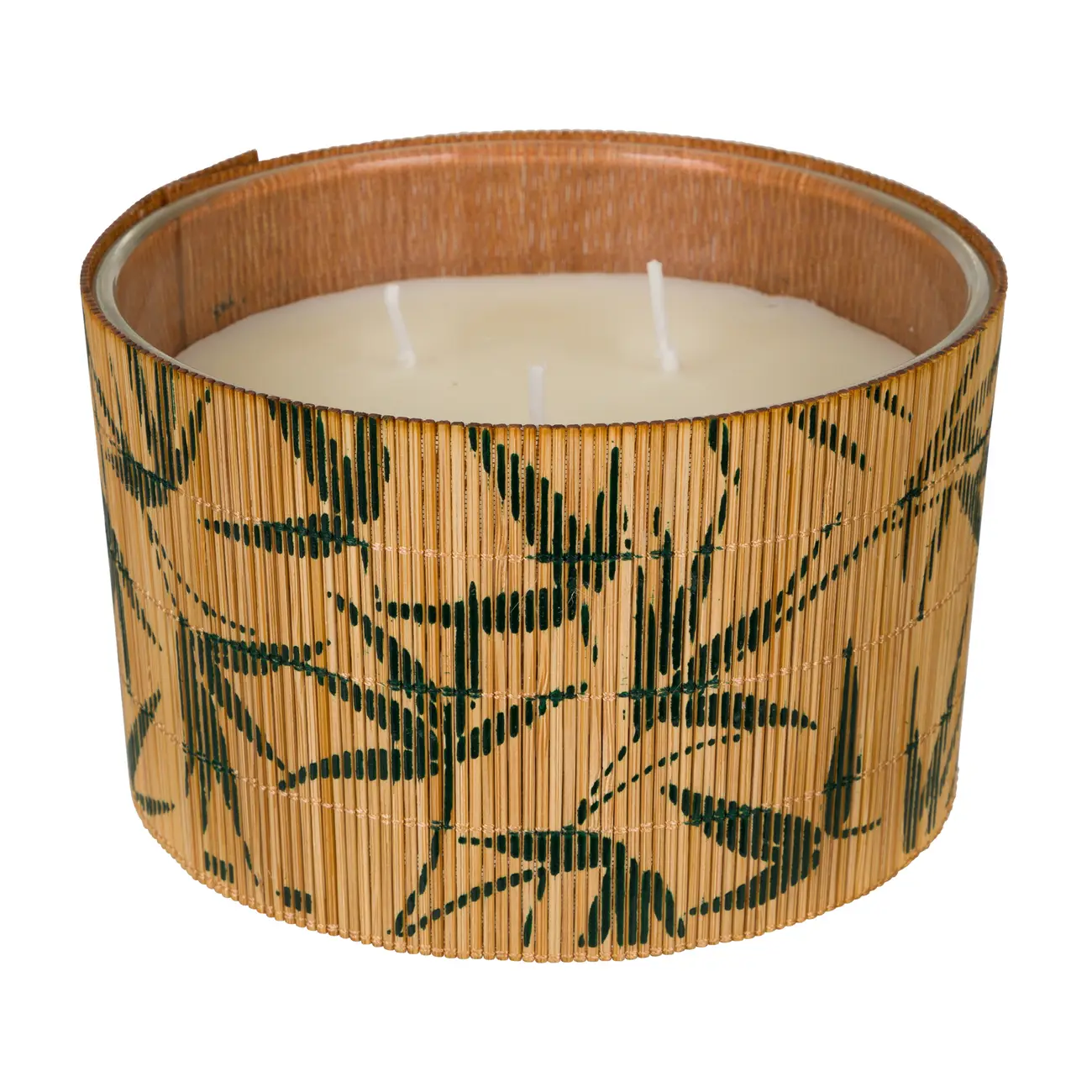 VELA POTE 13 CM ARÁLIA - BAMBU/BRANCO - Foto 3