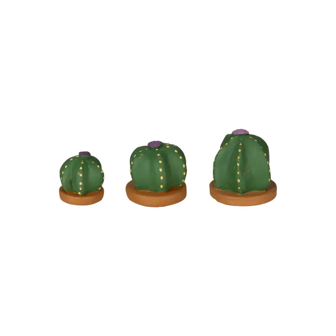 ADORNO MESA COROA DE FRADE COM 3 CACTOS - VERDE/TERRACOTA - Foto 3