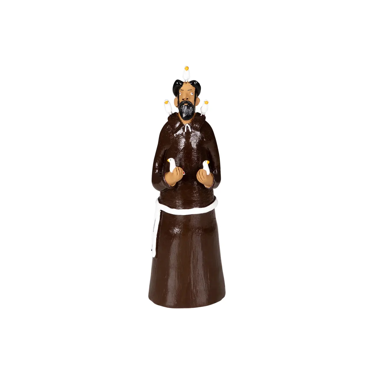 ADORNO MESA 14 CM SÃO FRANCISCO DE ASSIS - MARROM/MULTICOR - Foto 1