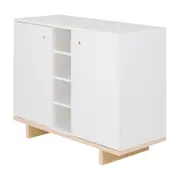 BUFFET 2 PORTAS 90 CM X 39 CM STAND - BRANCO/NATURAL WASHED - Foto 2