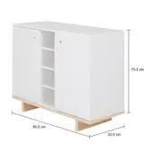 BUFFET 2 PORTAS 90 CM X 39 CM STAND - BRANCO/NATURAL WASHED - Foto 10