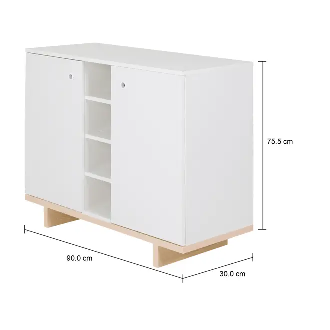 BUFFET 2 PORTAS 90 CM X 39 CM STAND - BRANCO/NATURAL WASHED - Foto 10