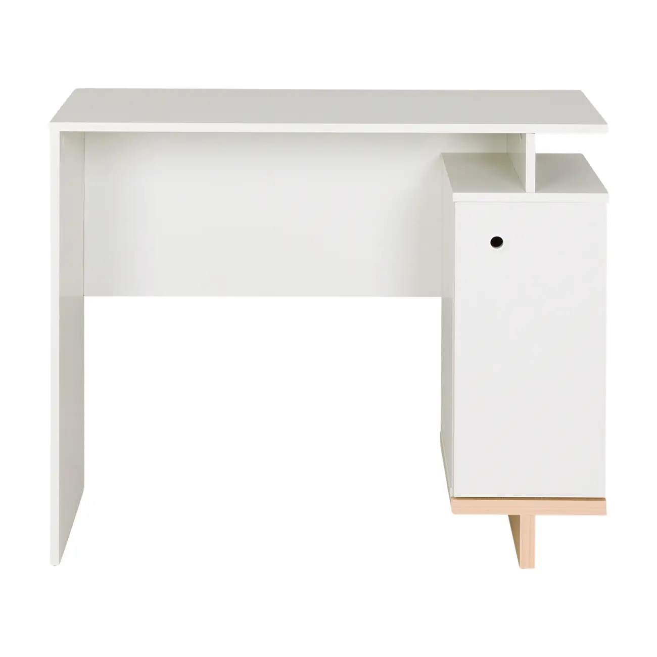 ESCRIVANINHA 1 PORTA 90 CM X 40 CM STAND - BRANCO/NATURAL WASHED - Foto 1