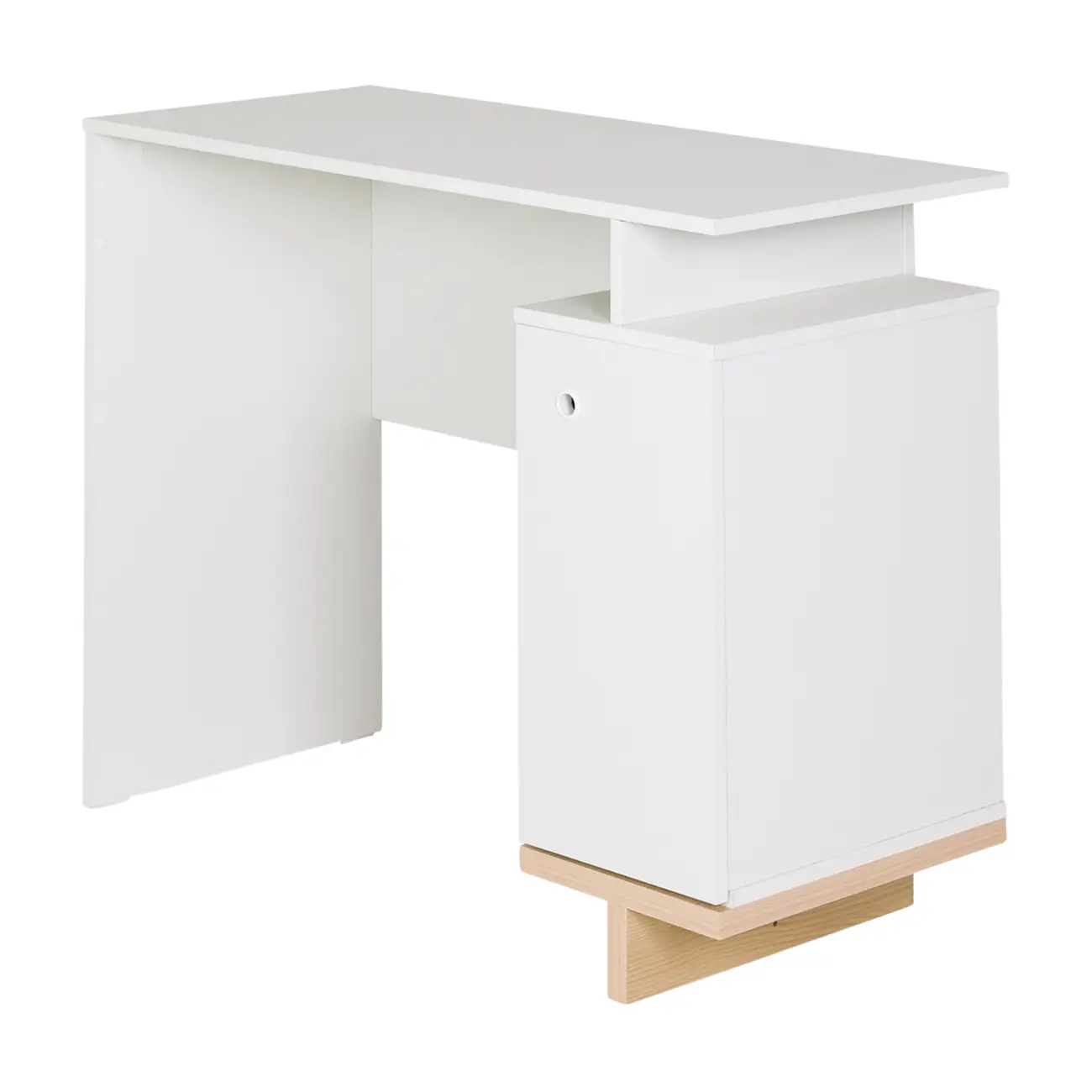 ESCRIVANINHA 1 PORTA 90 CM X 40 CM STAND - BRANCO/NATURAL WASHED - Foto 3