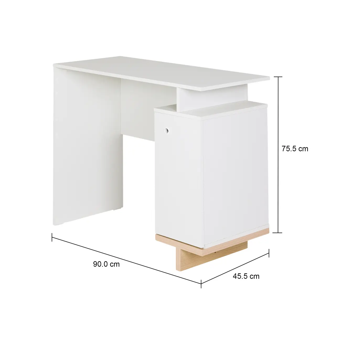 ESCRIVANINHA 1 PORTA 90 CM X 40 CM STAND - BRANCO/NATURAL WASHED - Foto 11