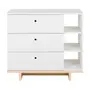 CÔMODA 3 GAVETAS 80 CM X 39 CM STAND - BRANCO/NATURAL WASHED - Foto 1
