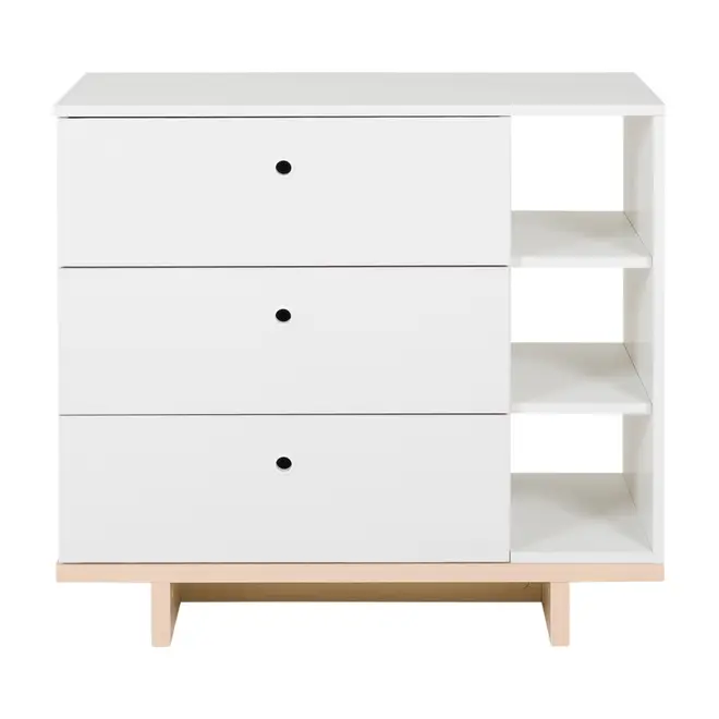 CÔMODA 3 GAVETAS 80 CM X 39 CM STAND - BRANCO/NATURAL WASHED - Foto 1