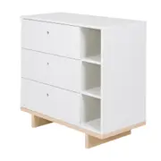 CÔMODA 3 GAVETAS 80 CM X 39 CM STAND - BRANCO/NATURAL WASHED - Foto 2