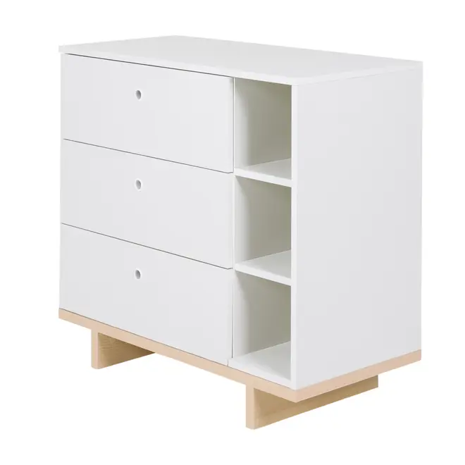 CÔMODA 3 GAVETAS 80 CM X 39 CM STAND - BRANCO/NATURAL WASHED - Foto 2