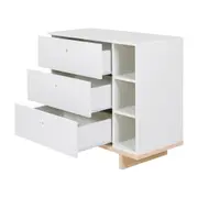 CÔMODA 3 GAVETAS 80 CM X 39 CM STAND - BRANCO/NATURAL WASHED - Foto 4