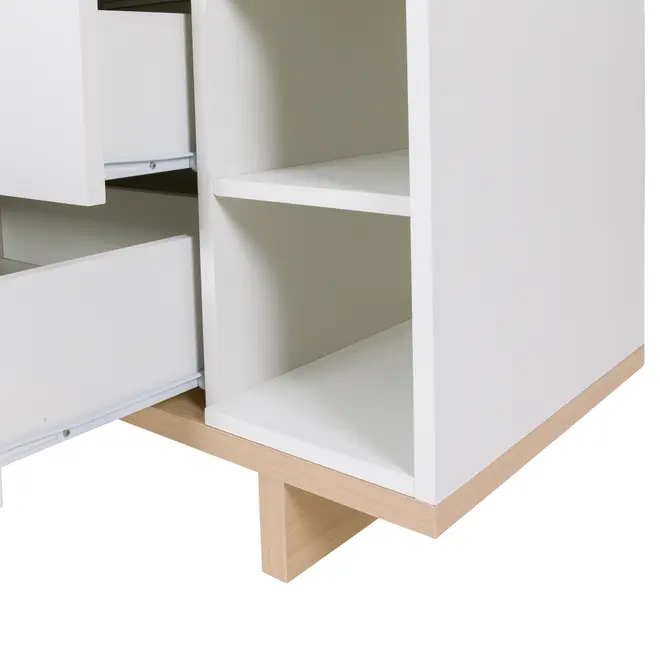 CÔMODA 3 GAVETAS 80 CM X 39 CM STAND - BRANCO/NATURAL WASHED - Foto 6