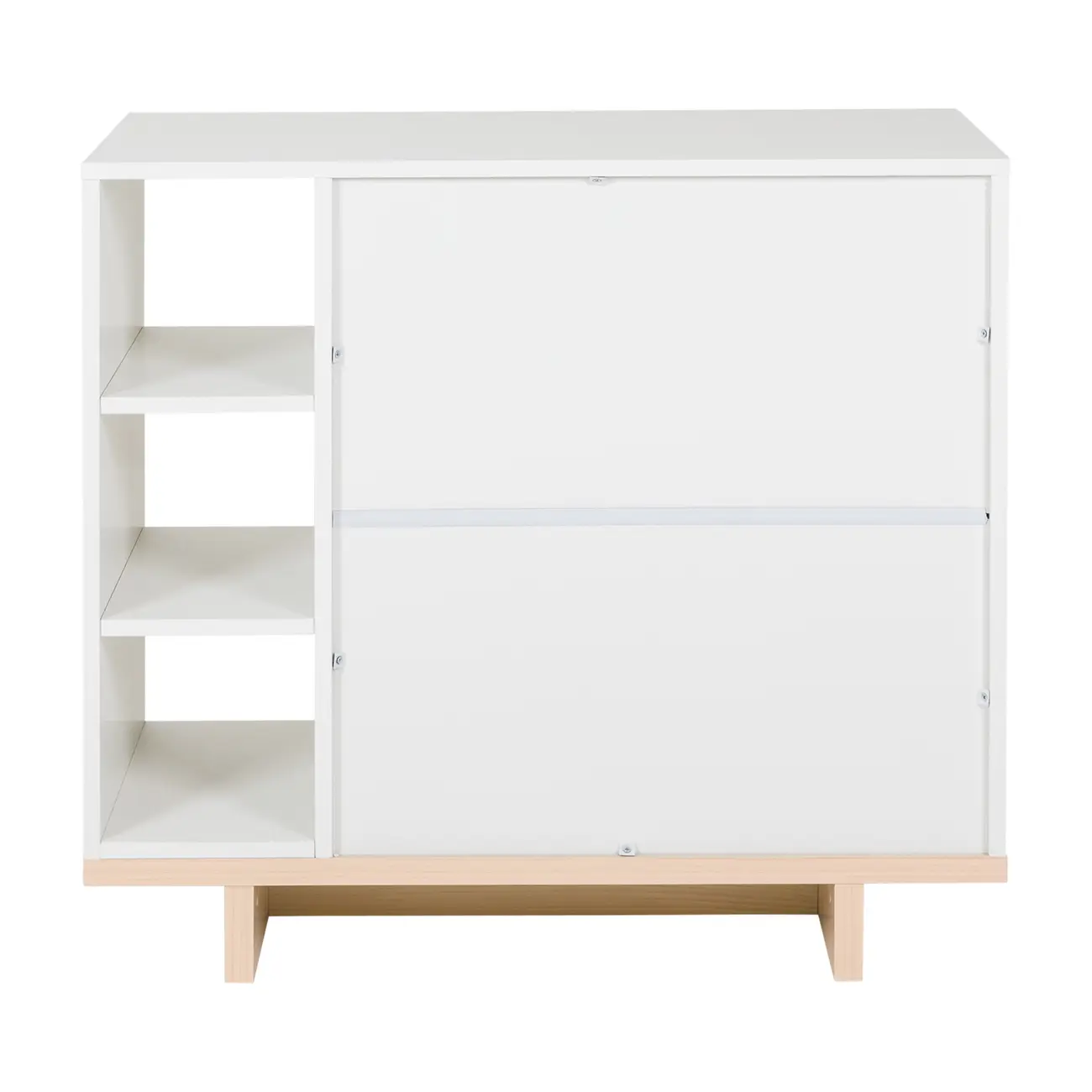 CÔMODA 3 GAVETAS 80 CM X 39 CM STAND - BRANCO/NATURAL WASHED - Foto 9