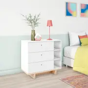 CÔMODA 3 GAVETAS 80 CM X 39 CM STAND - BRANCO/NATURAL WASHED - Foto 11