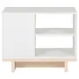 MESA LATERAL 25 CM X 60 CM STAND - BRANCO/NATURAL WASHED - Foto 1