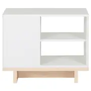 MESA LATERAL 25 CM X 60 CM STAND - BRANCO/NATURAL WASHED - Foto 1