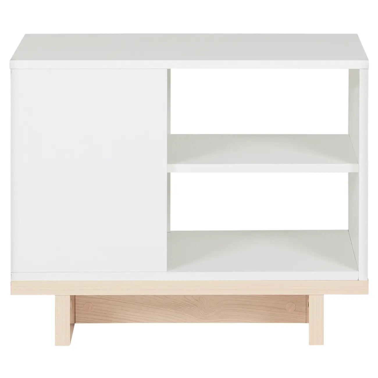 MESA LATERAL 25 CM X 60 CM STAND - BRANCO/NATURAL WASHED - Foto 1