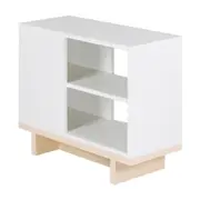 MESA LATERAL 25 CM X 60 CM STAND - BRANCO/NATURAL WASHED - Foto 2