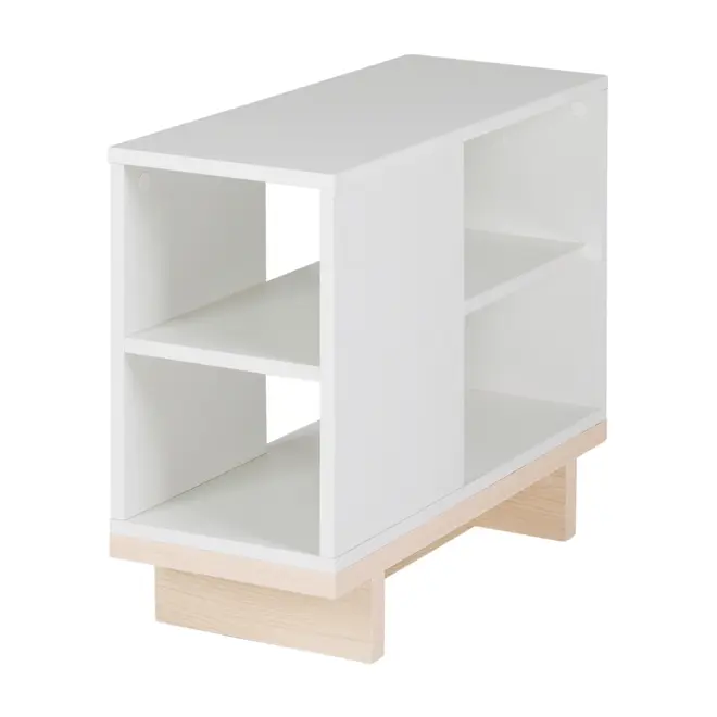 MESA LATERAL 25 CM X 60 CM STAND - BRANCO/NATURAL WASHED - Foto 3
