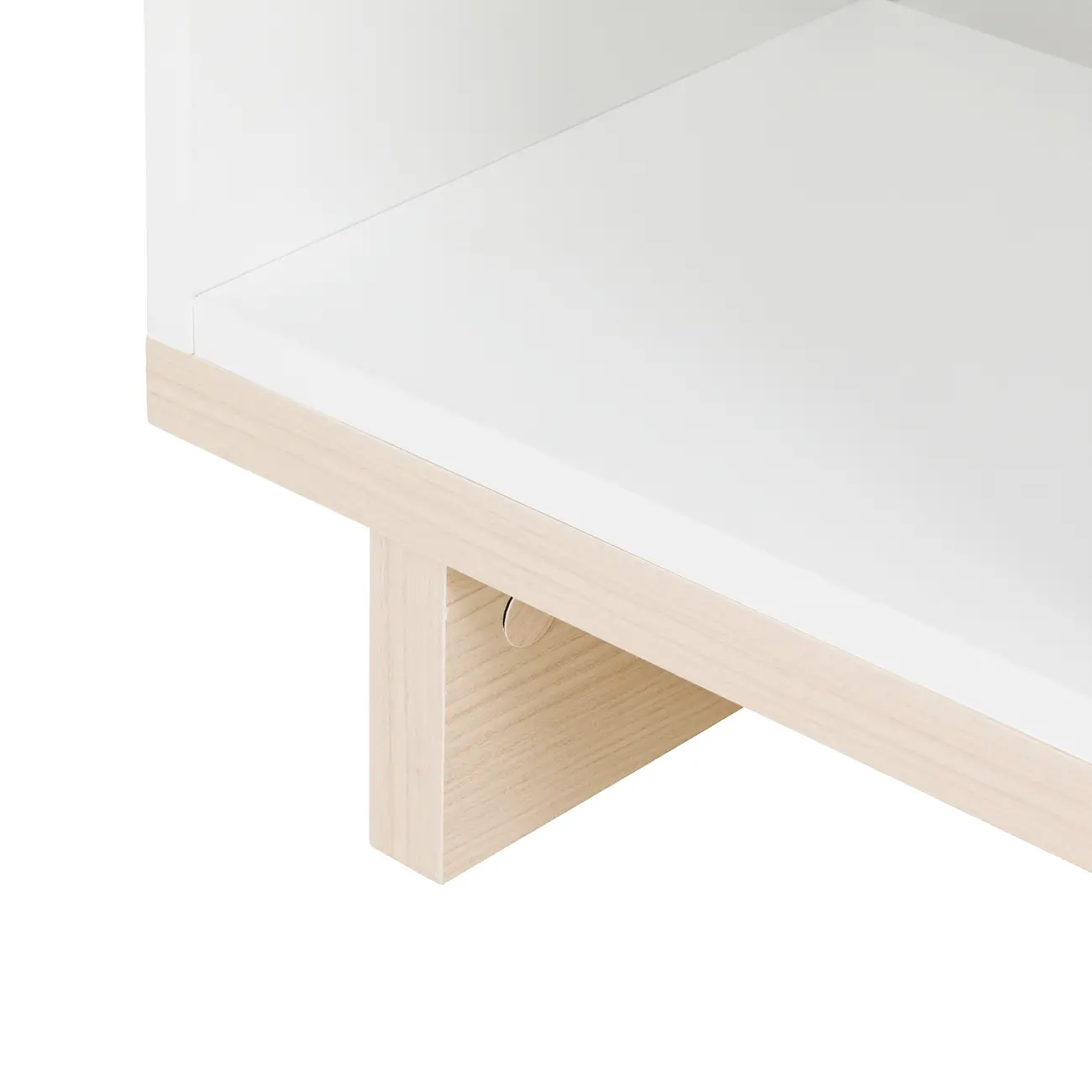 MESA LATERAL 25 CM X 60 CM STAND - BRANCO/NATURAL WASHED - Foto 8