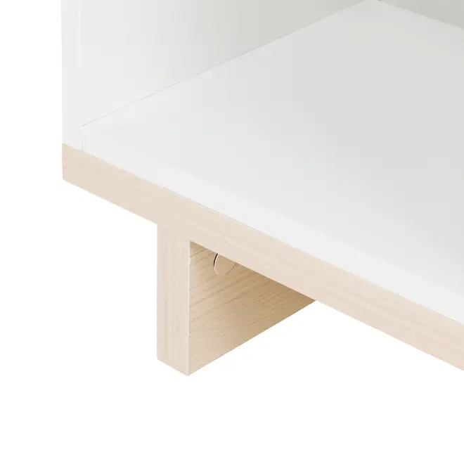 MESA LATERAL 25 CM X 60 CM STAND - BRANCO/NATURAL WASHED - Foto 8