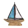 ADORNO MESA BARCO 16 CM BAÍA - PAULOWNIA/AZUL CLARO - Foto 1