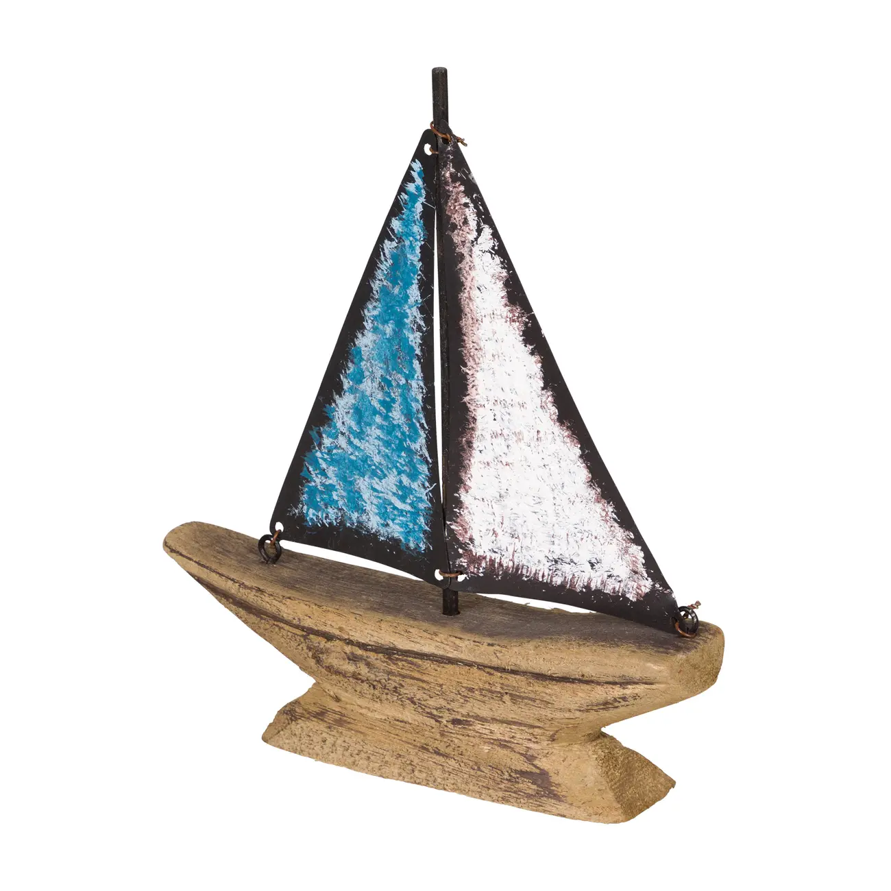 ADORNO MESA BARCO 16 CM BAÍA - PAULOWNIA/AZUL CLARO - Foto 2