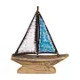 ADORNO MESA BARCO 16 CM BAÍA - PAULOWNIA/AZUL CLARO - Foto 4