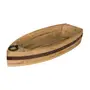 CENTRO DE MESA 39 CM BAÍA BARCO - PAULOWNIA/CINZA - Foto 1