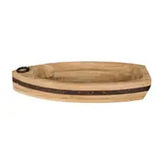CENTRO DE MESA 39 CM BAÍA BARCO - PAULOWNIA/CINZA - Foto 2