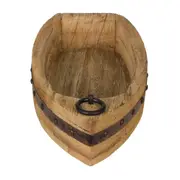 CENTRO DE MESA 39 CM BAÍA BARCO - PAULOWNIA/CINZA - Foto 3