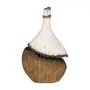 VASO GARRAFA DECORATIVO 20 CM BAÍA - PAULOWNIA/BRANCO - Foto 1