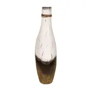 VASO GARRAFA DECORATIVO 20 CM BAÍA - PAULOWNIA/BRANCO - Foto 3