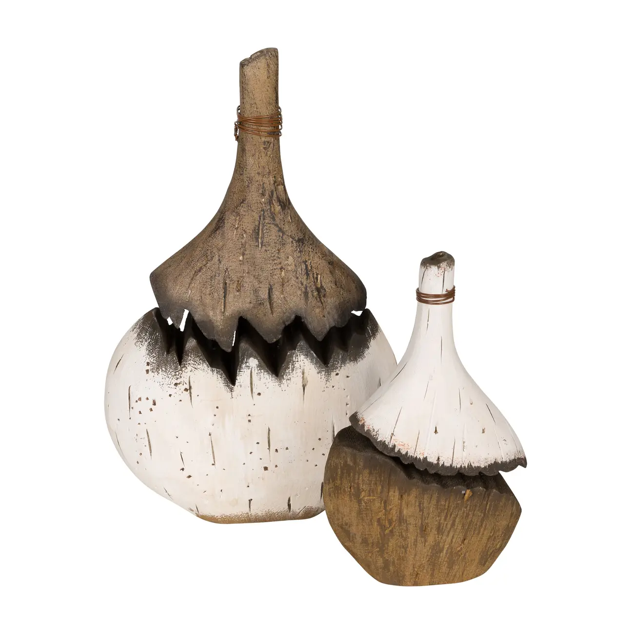 VASO GARRAFA DECORATIVO 20 CM BAÍA - PAULOWNIA/BRANCO - Foto 6