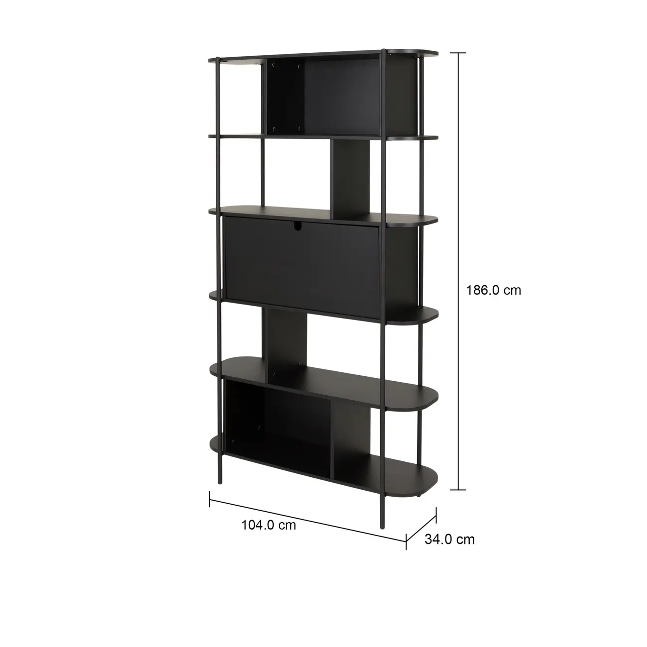 ESTANTE 1 PORTA BASCULANTE 1,04 M X 1,86 M DUNAND - PRETO/PRETO - Foto 12