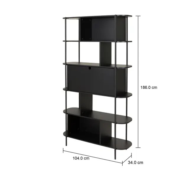 ESTANTE 1 PORTA BASCULANTE 1,04 M X 1,86 M DUNAND - PRETO/PRETO - Foto 12
