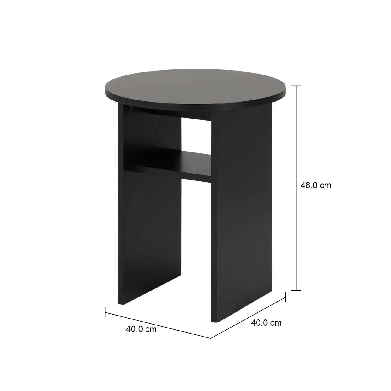 LUNE MESA LATERAL REDONDA 40 CM - PRETO - Foto 6
