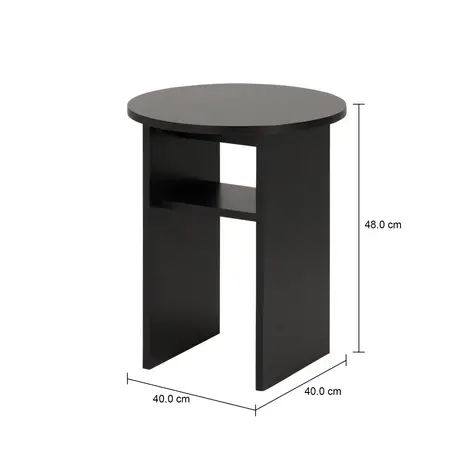 Imagem com medidas do produto LUNE MESA LATERAL REDONDA 40 CM