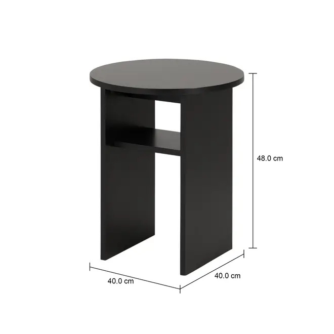 LUNE MESA LATERAL REDONDA 40 CM - PRETO - Foto 6